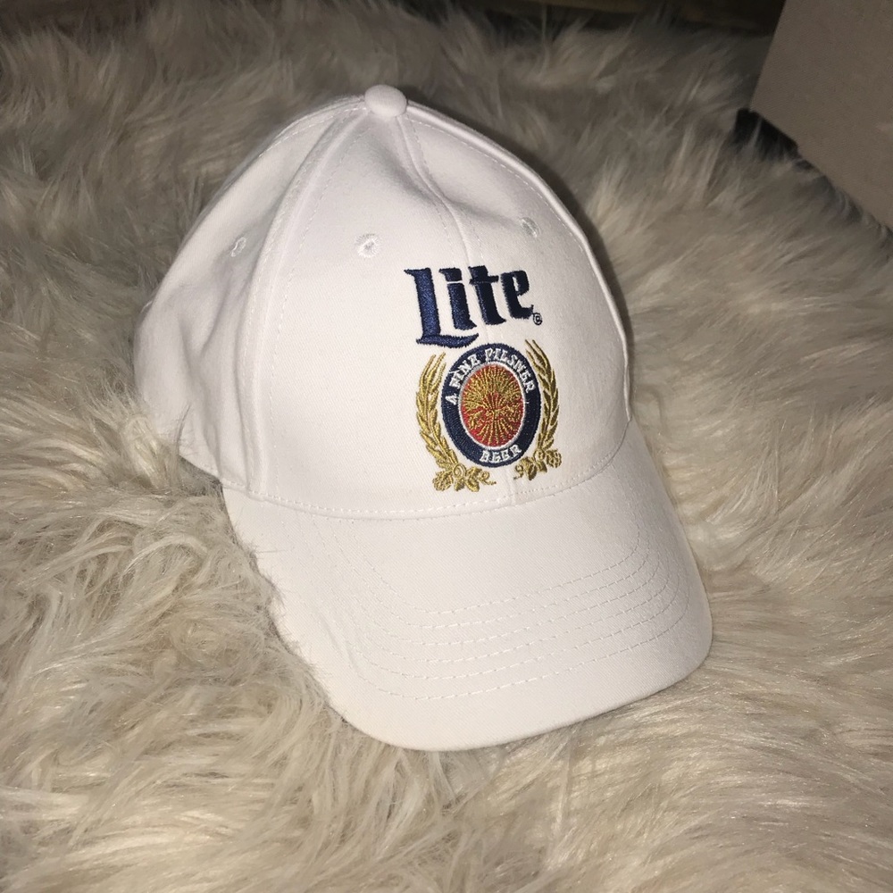 Never worn adjustable miller lite hat